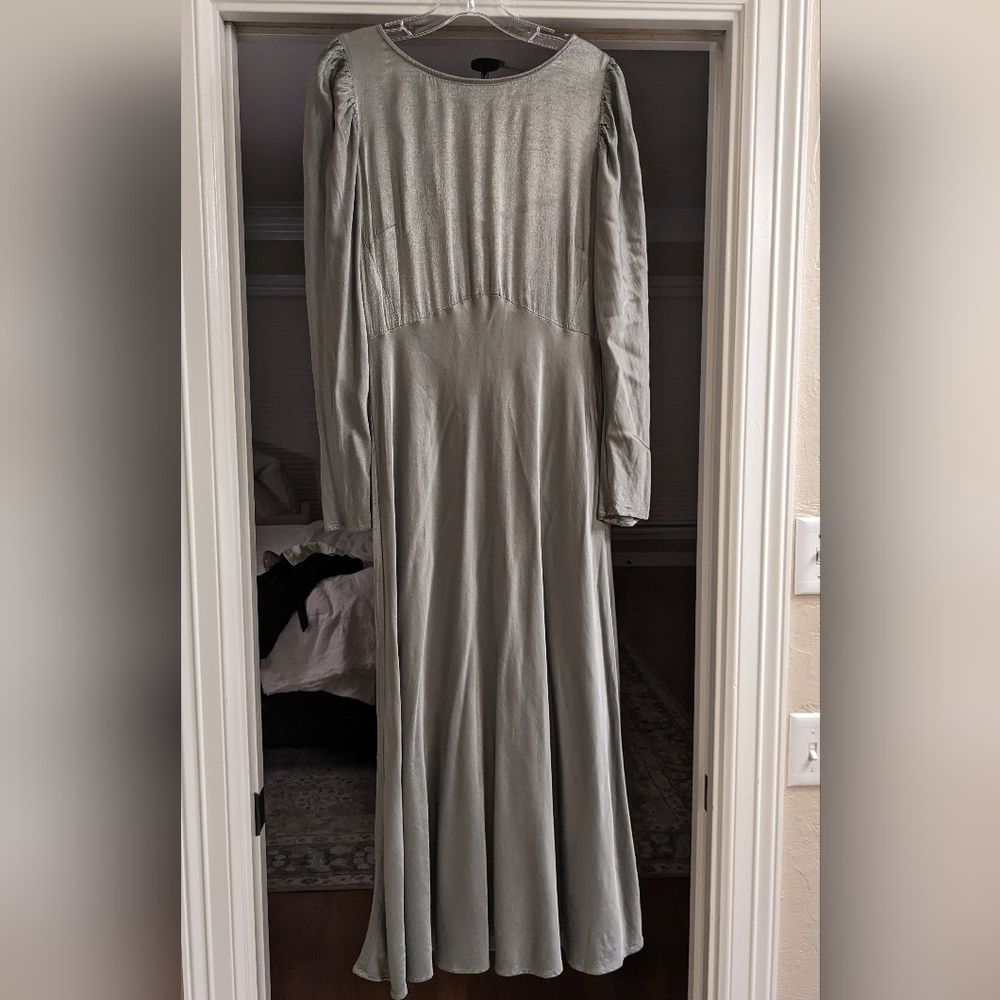Ghost London | Long Sage Rosaleen Dress Green — image 3 of 8